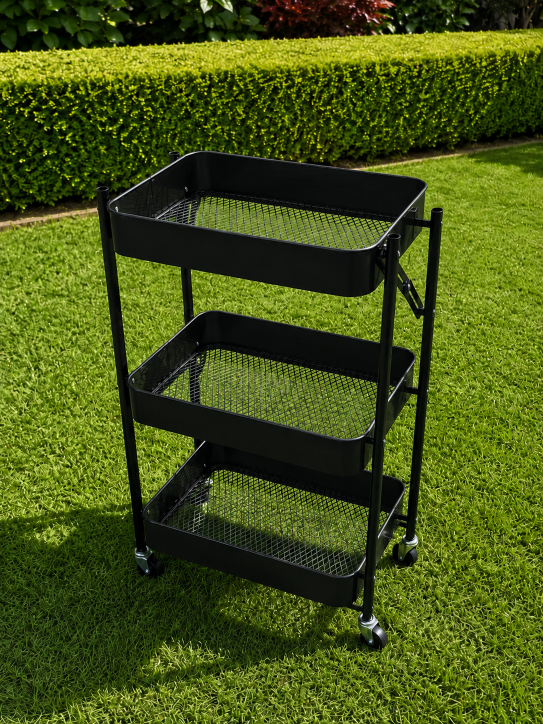 The Onyx 3-Tier Folding Utility Cart