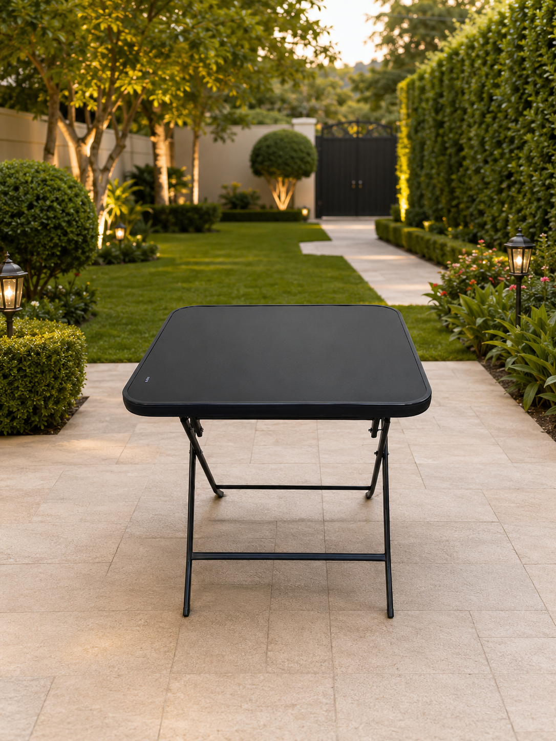 The Stealth-Black Folding Bistro Table